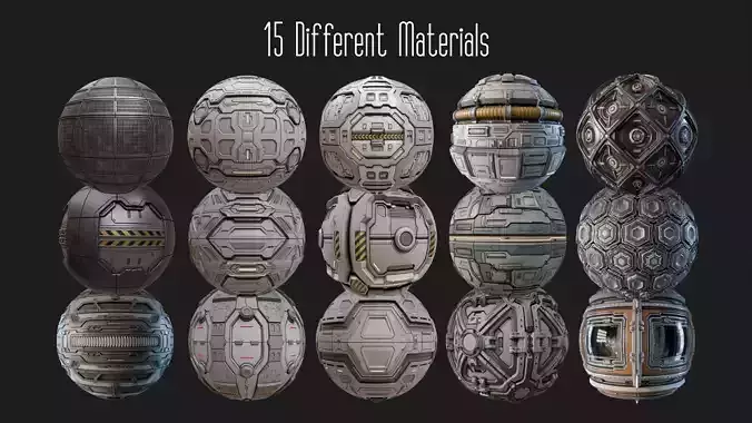 SciFi Panel PBR Materials Vol 01