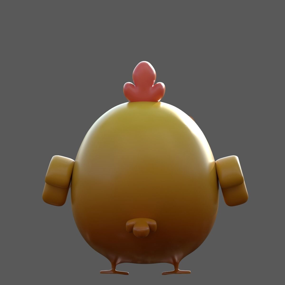 cartoon rooster hen with chick Low-poly 3D model_33