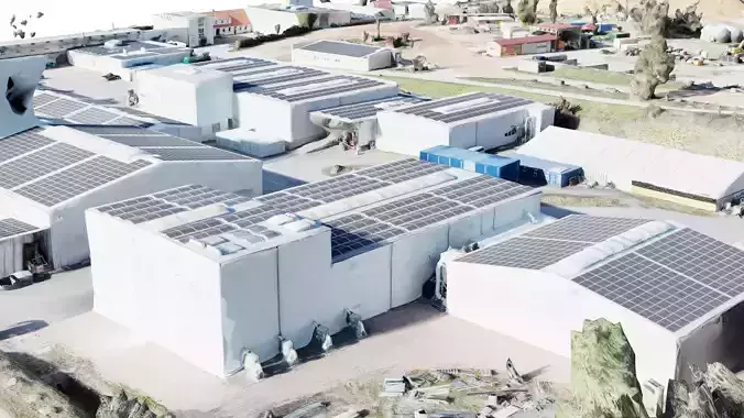 Huge high quality drone 3D Scan of industrial Park