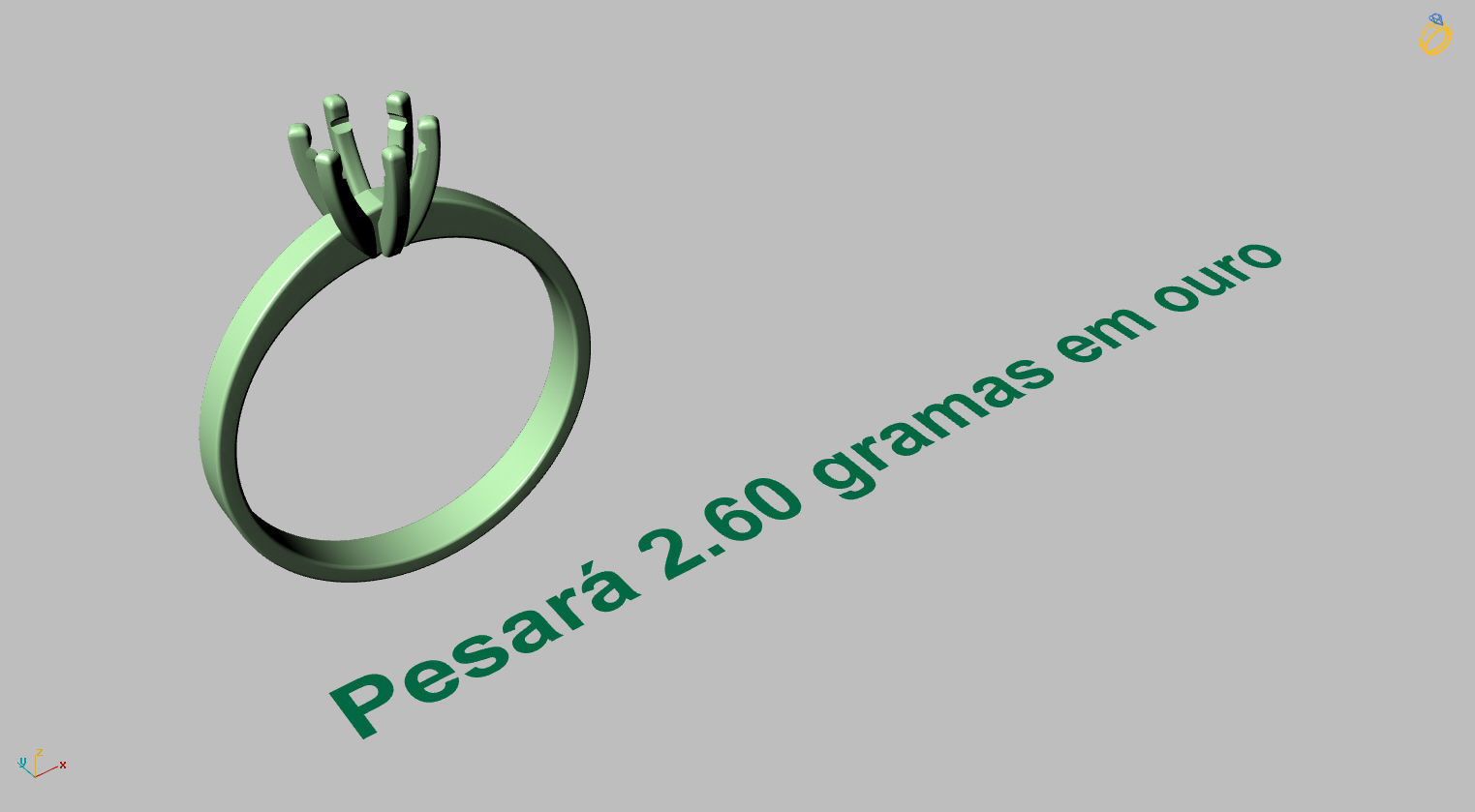 Solitaire Ring 5 00mm Gem 3D print model_14