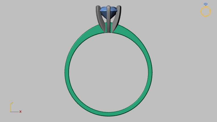 Solitaire Ring 5 00mm Gem 3D print model_8
