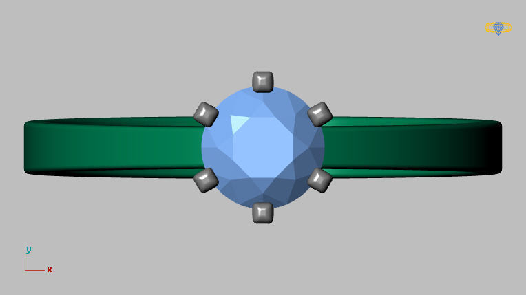 Solitaire Ring 5 00mm Gem 3D print model_9
