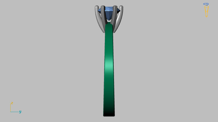 Solitaire Ring 5 00mm Gem 3D print model_10