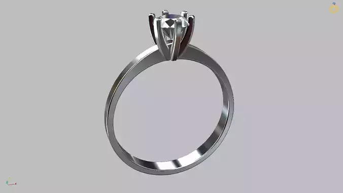 Solitaire Ring 5 00mm Gem 3D print model