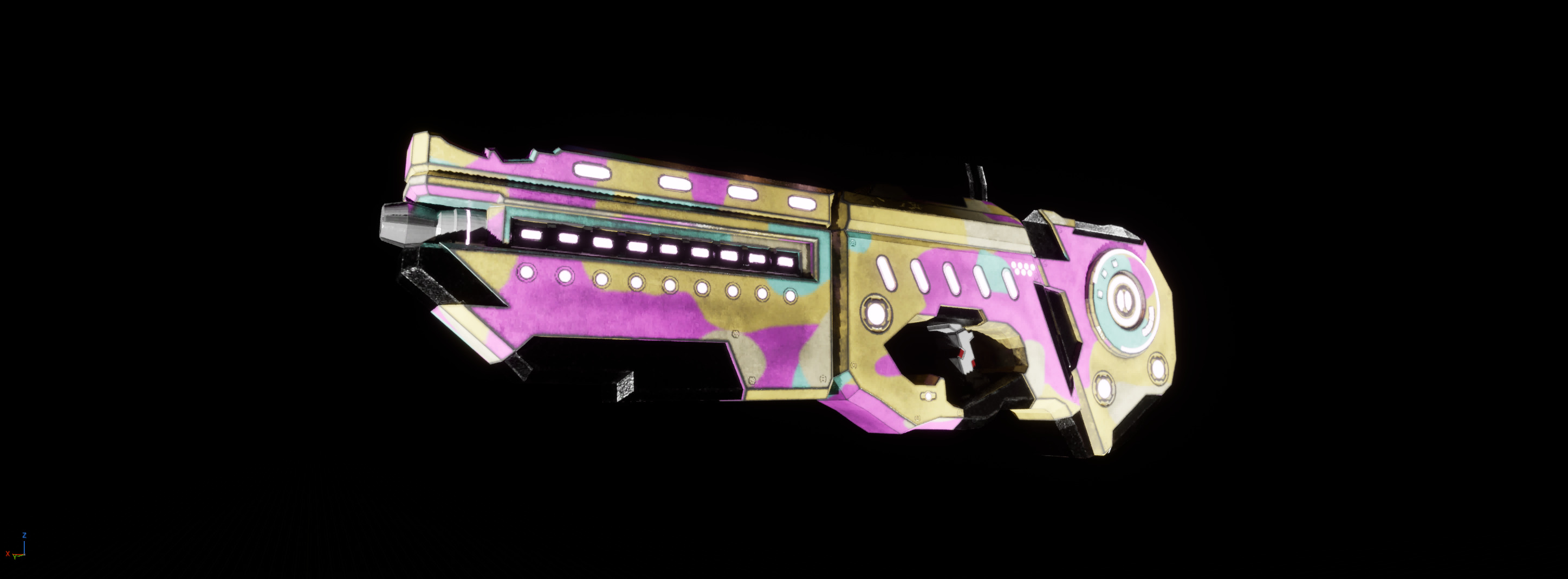 Modular Sci-Fi Explosive Weapon Low-poly 3D model_6