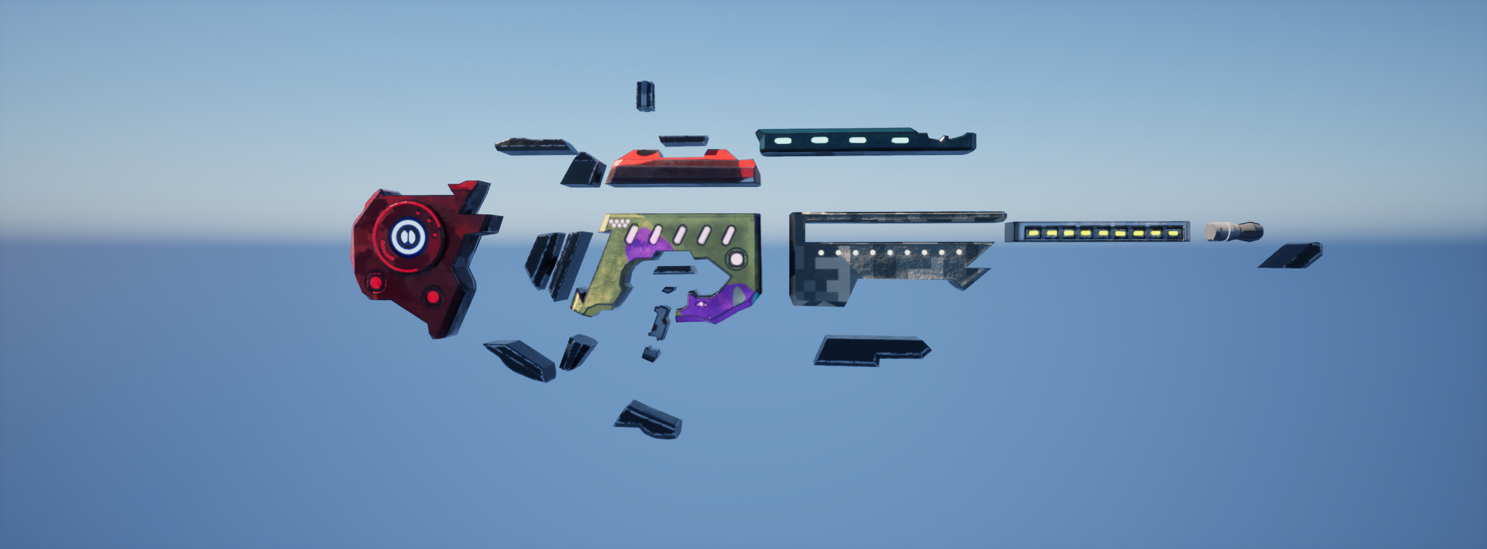 Modular Sci-Fi Explosive Weapon Low-poly 3D model_2