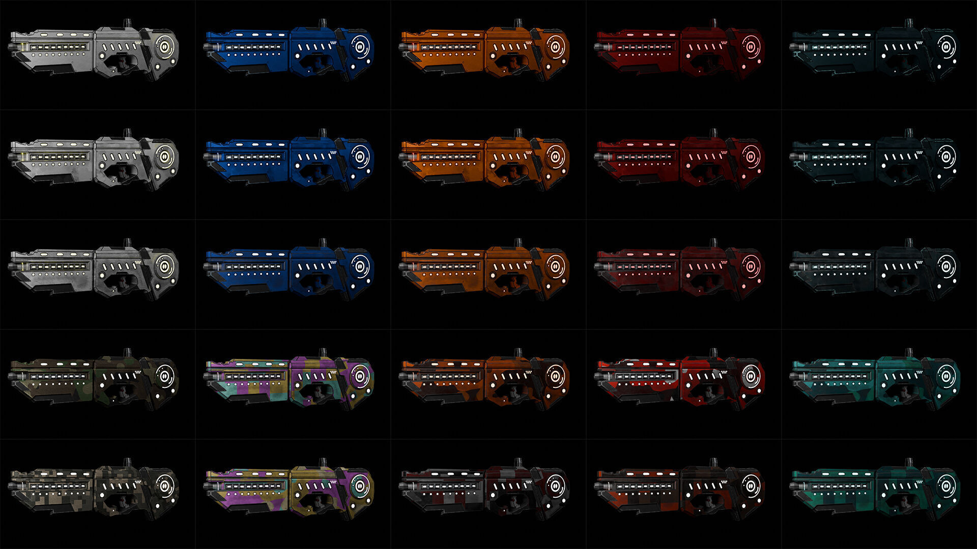 Modular Sci-Fi Explosive Weapon Low-poly 3D model_1