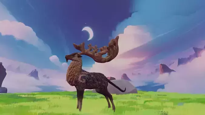 Stylized deer Game ready