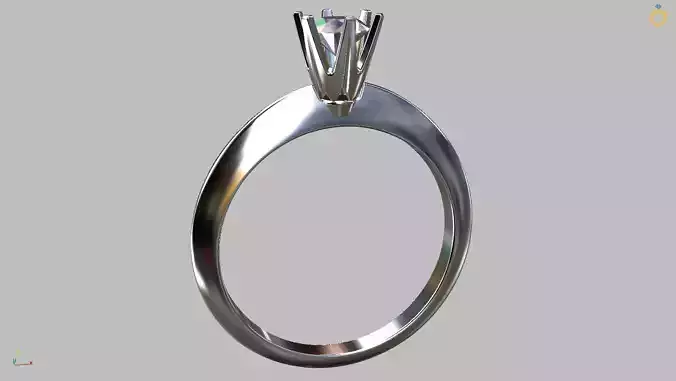 Solitaire Ring 4 40mm Gem 3D print model