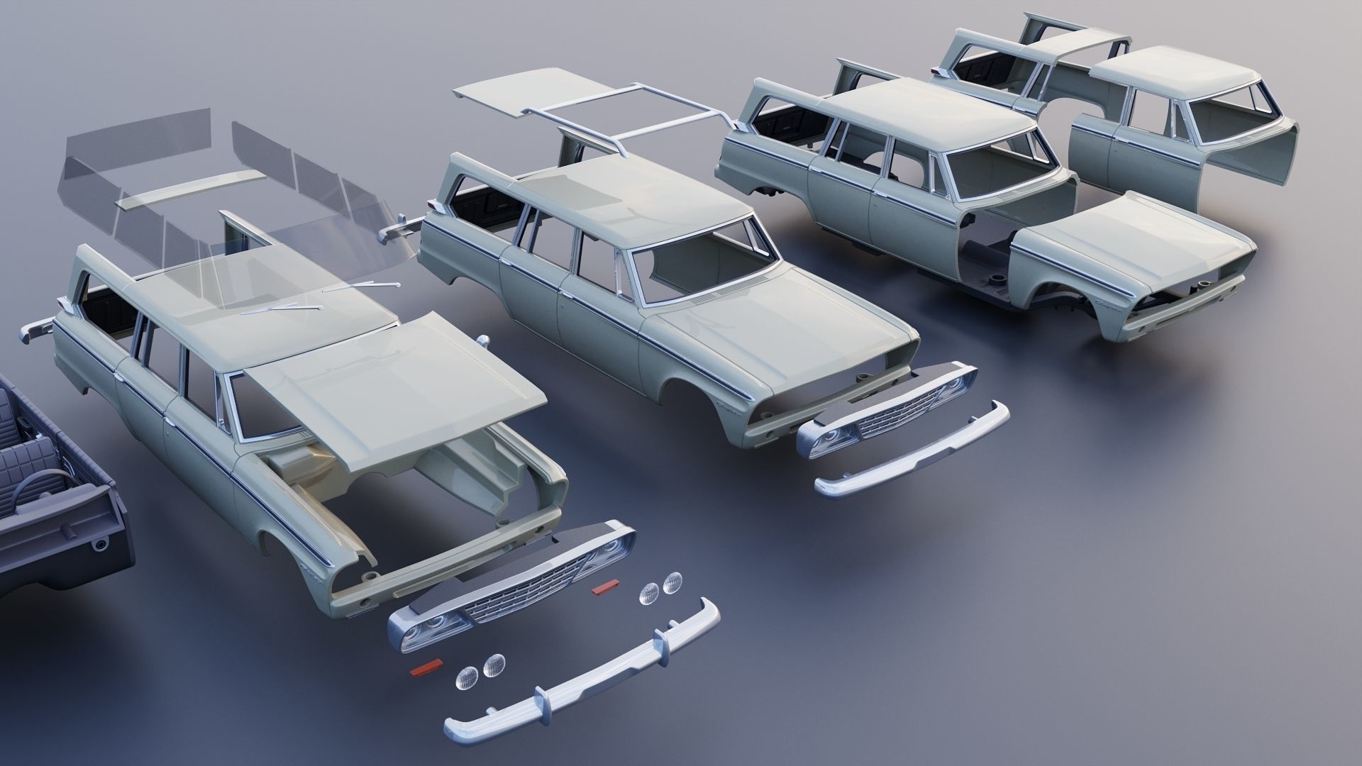 Studebaker Daytona Wagonaire 1964 3D print model_17