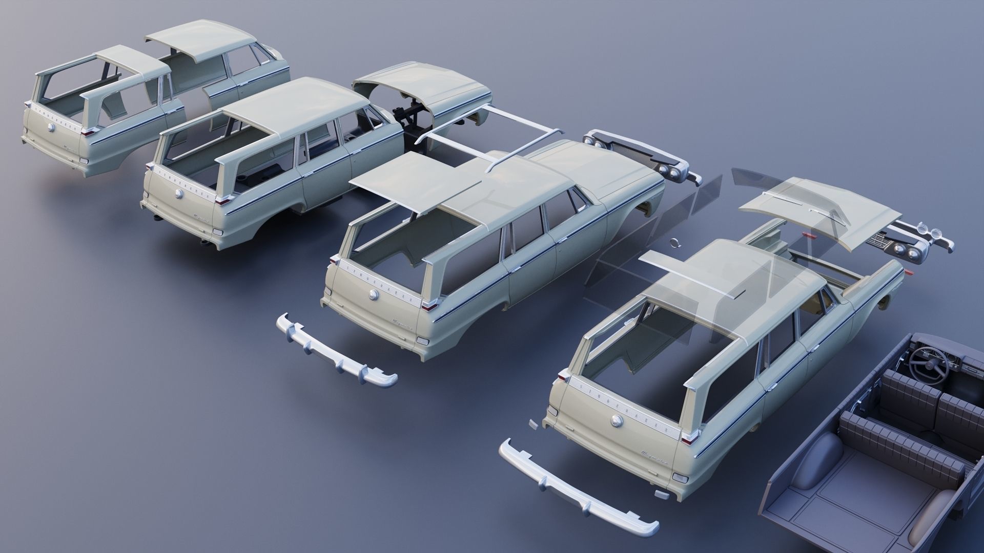 Studebaker Daytona Wagonaire 1964 3D print model_15