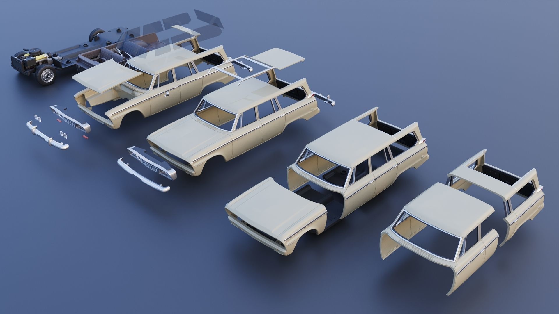 Studebaker Daytona Wagonaire 1964 3D print model_11