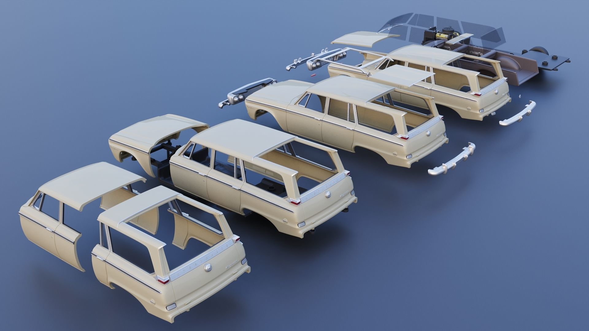 Studebaker Daytona Wagonaire 1964 3D print model_13