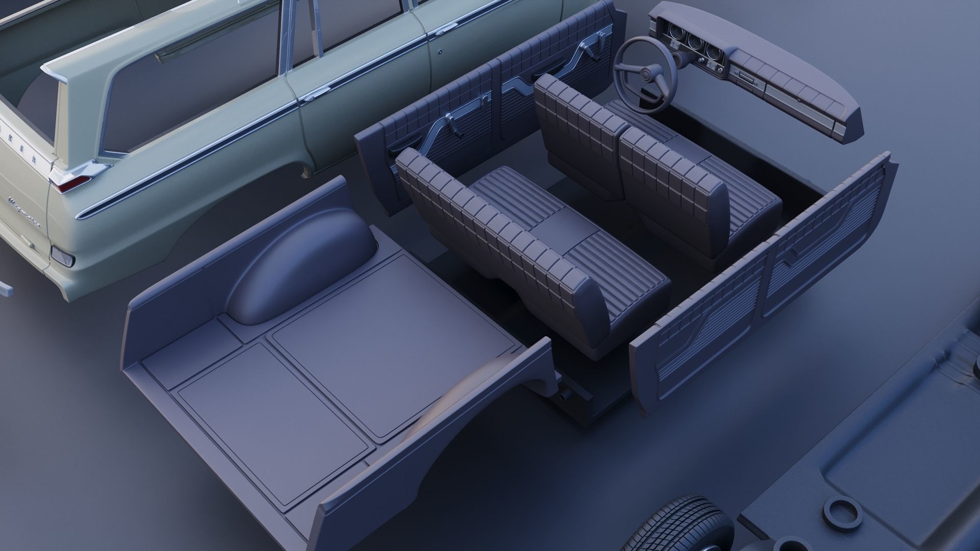 Studebaker Daytona Wagonaire 1964 3D print model_21