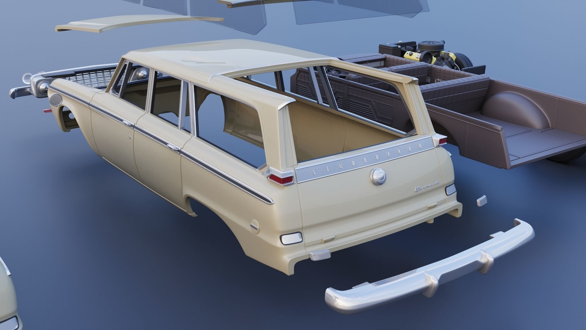 Studebaker Daytona Wagonaire 1964 3D print model_14