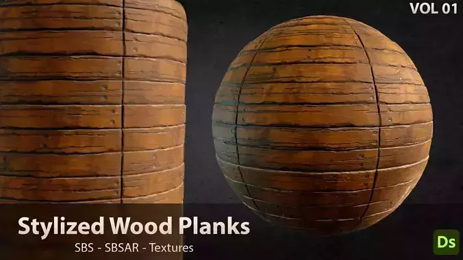 Stylized wood planks  SBS  SBSAR  Textures