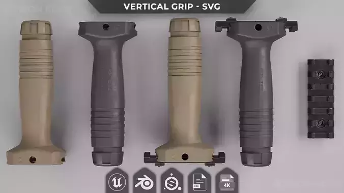 Stab Vertical Grip - AAA 3D Asset - Game Ready Low-poly 3D model