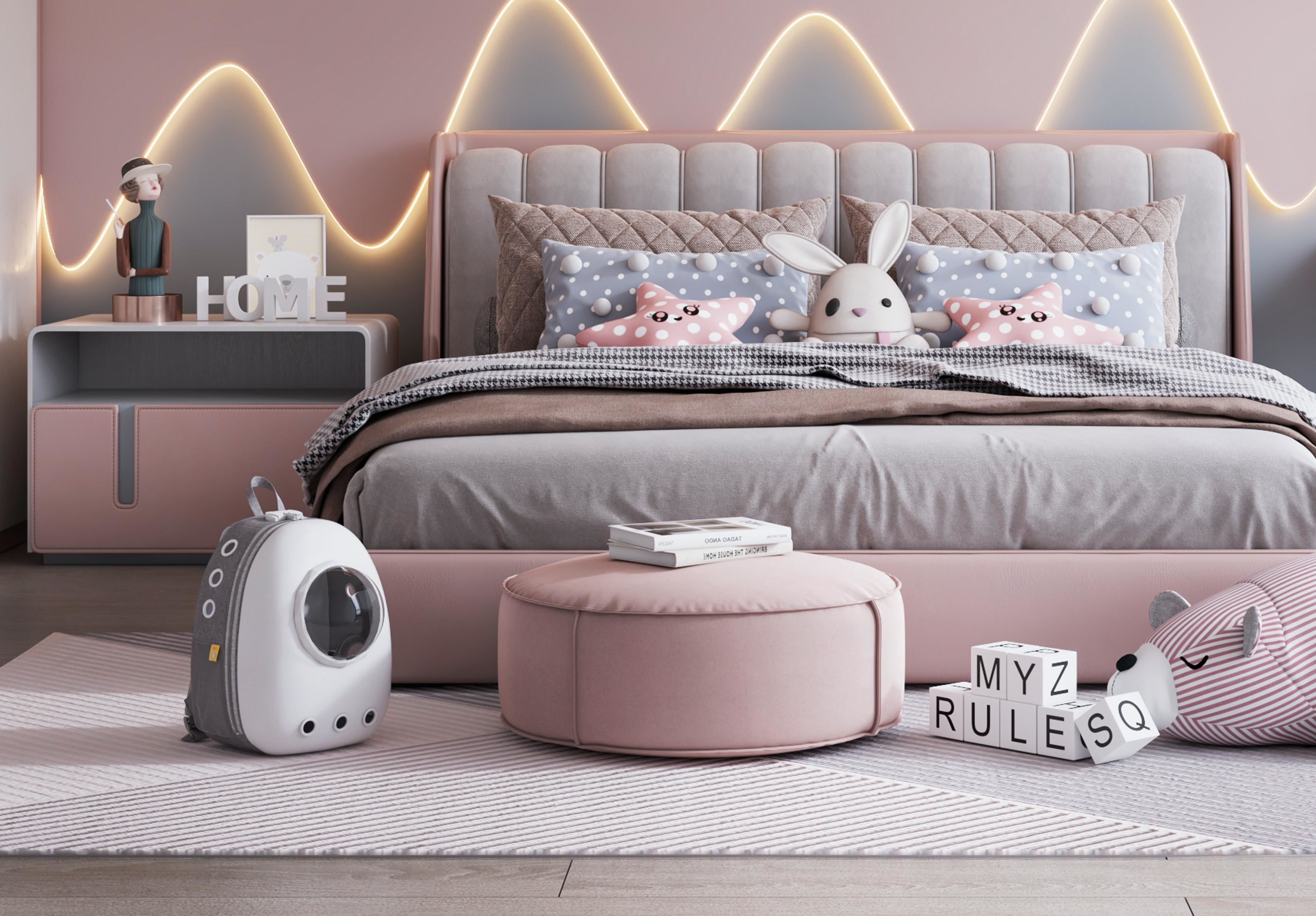 Room Girls Modern 3D model_2