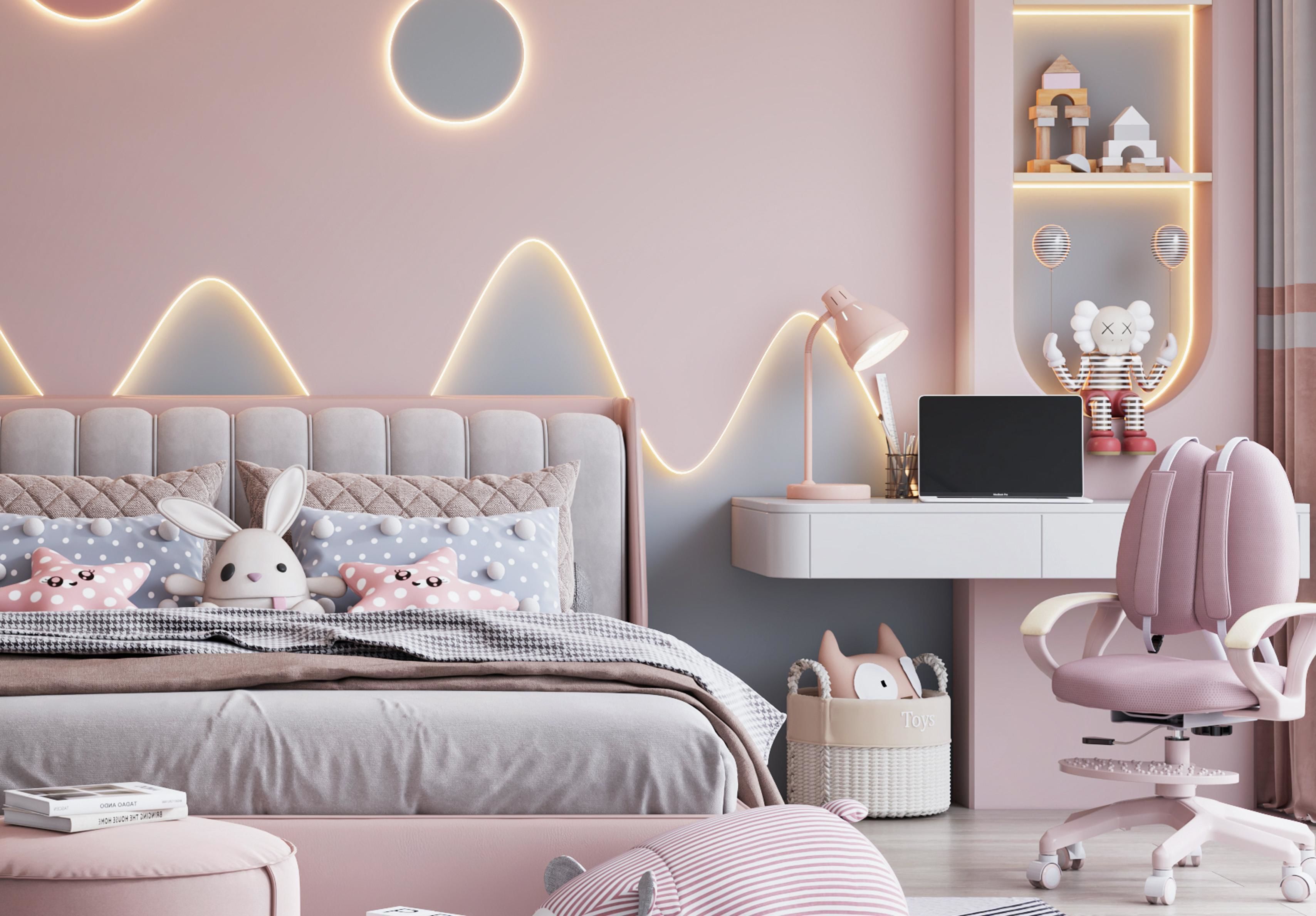 Room Girls Modern 3D model_5