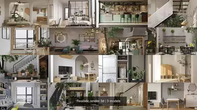 Realistic render 3d 3D Model Collection