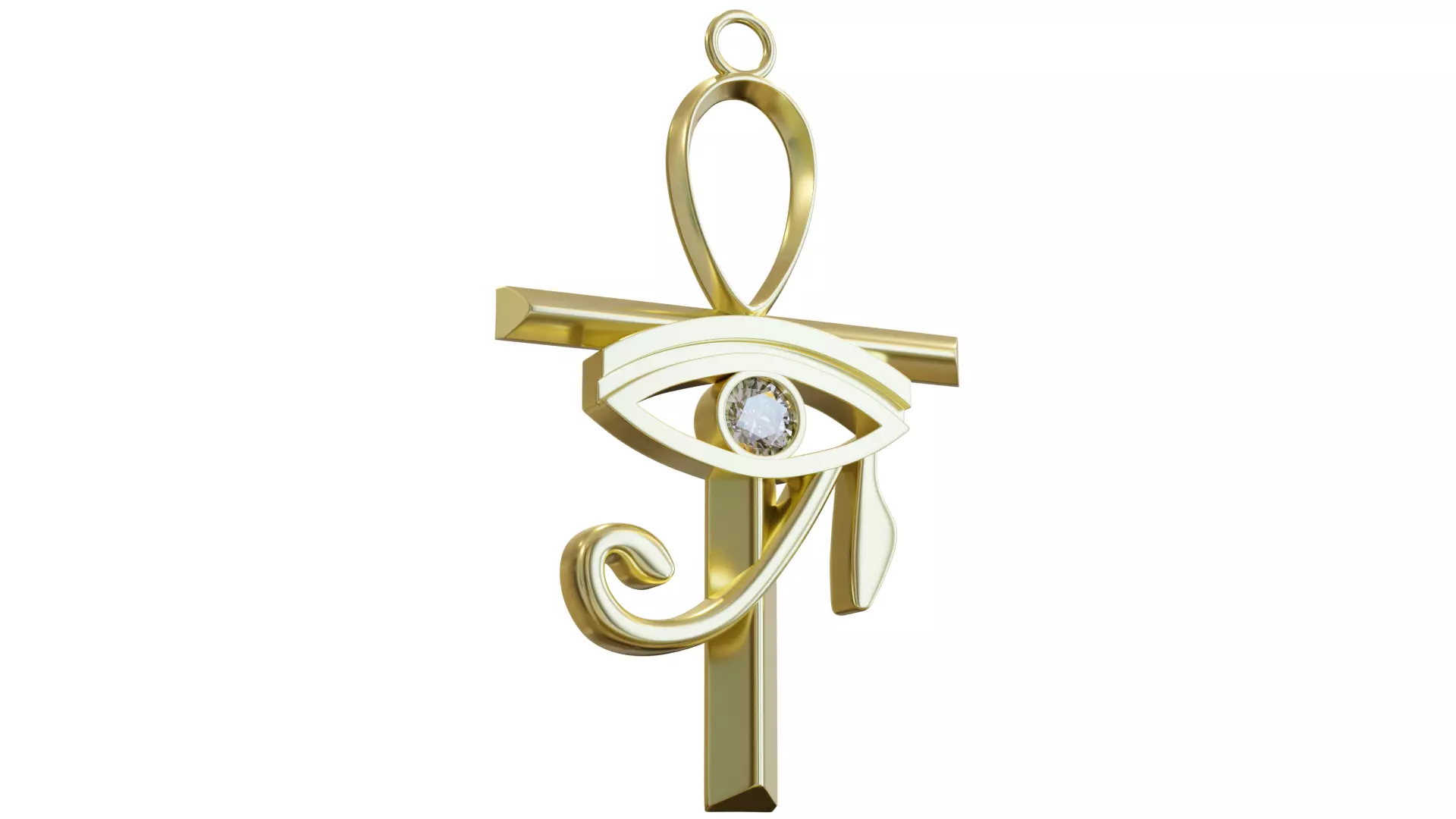 Ankh with Eye of Horus Pendant 3D print model_0