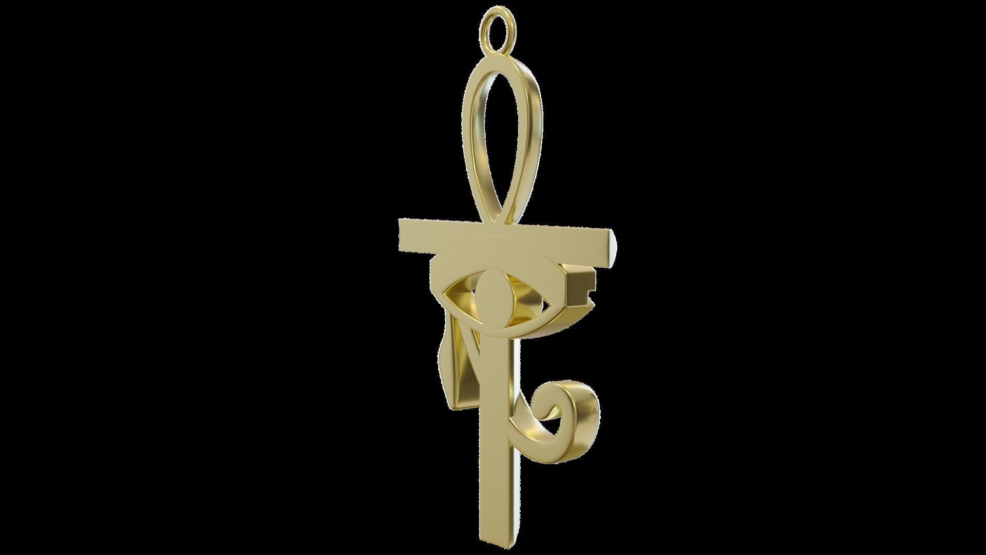 Ankh with Eye of Horus Pendant 3D print model_2
