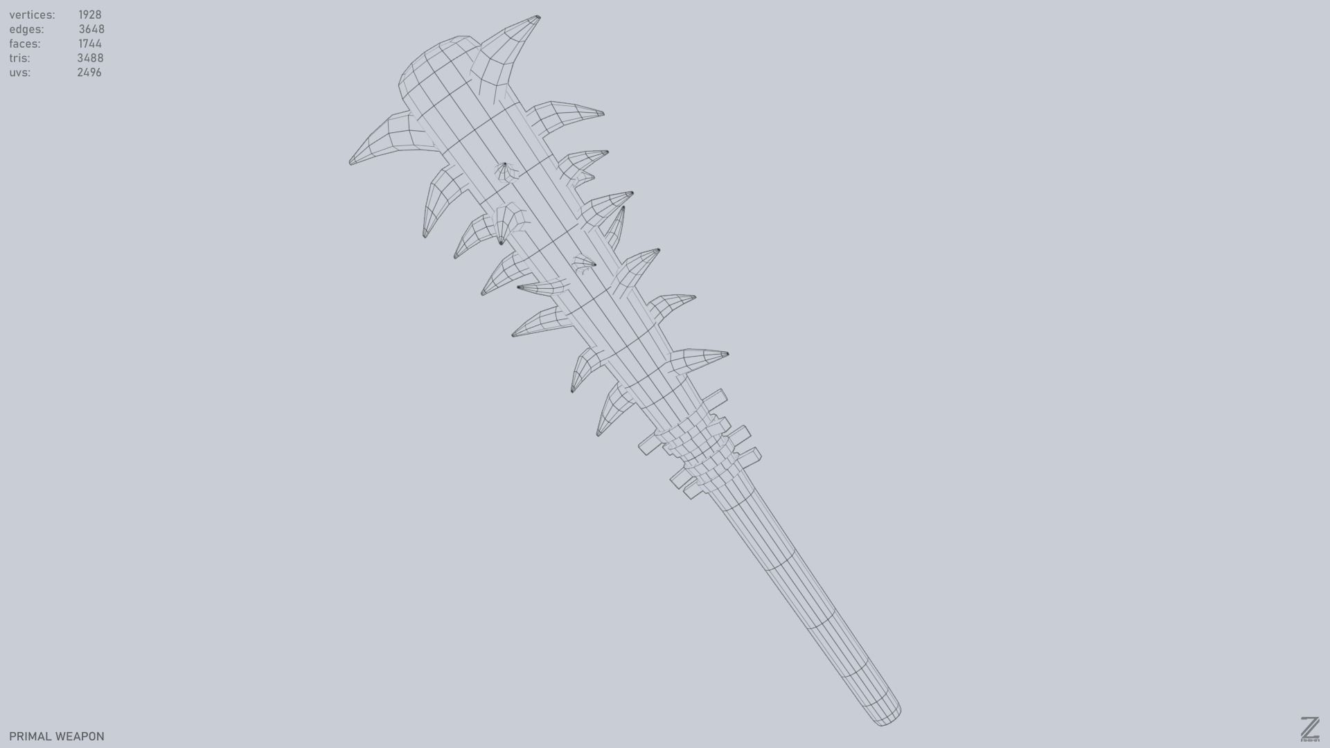 Primal weapon Low-poly 3D model_10