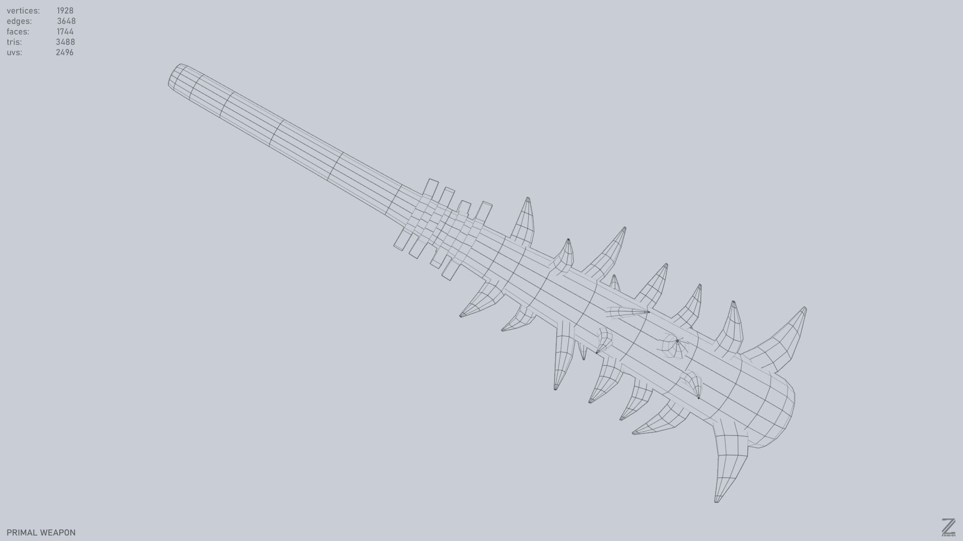 Primal weapon Low-poly 3D model_13