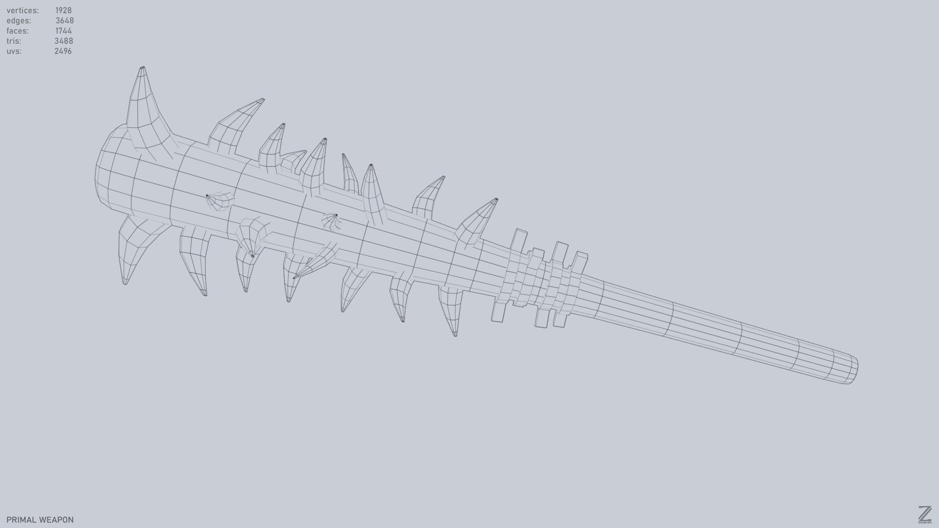 Primal weapon Low-poly 3D model_11