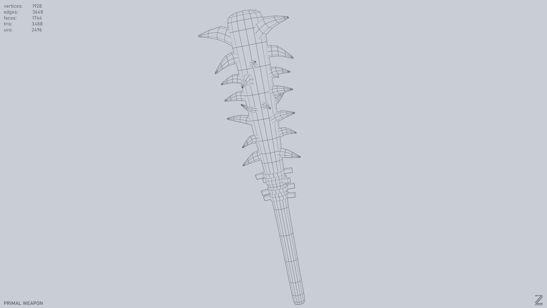 Primal weapon Low-poly 3D model_15