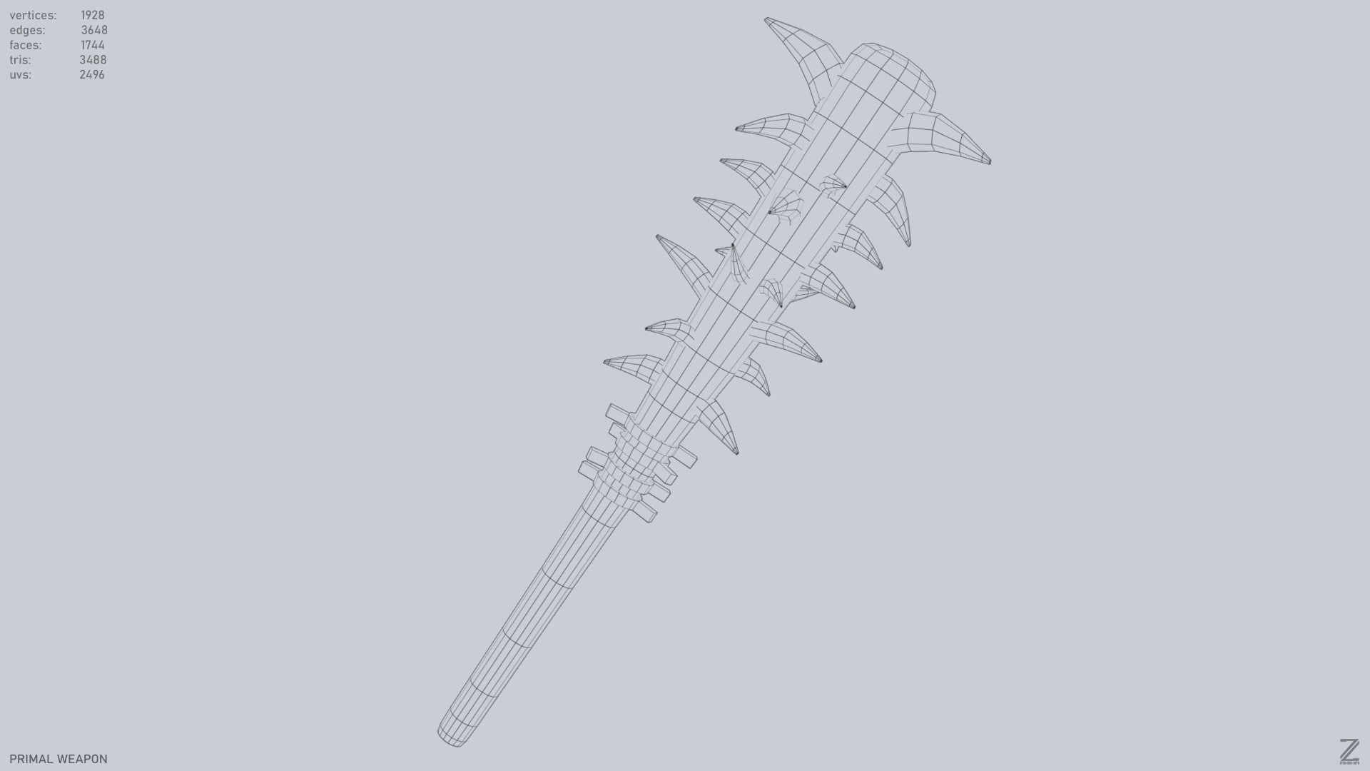 Primal weapon Low-poly 3D model_14