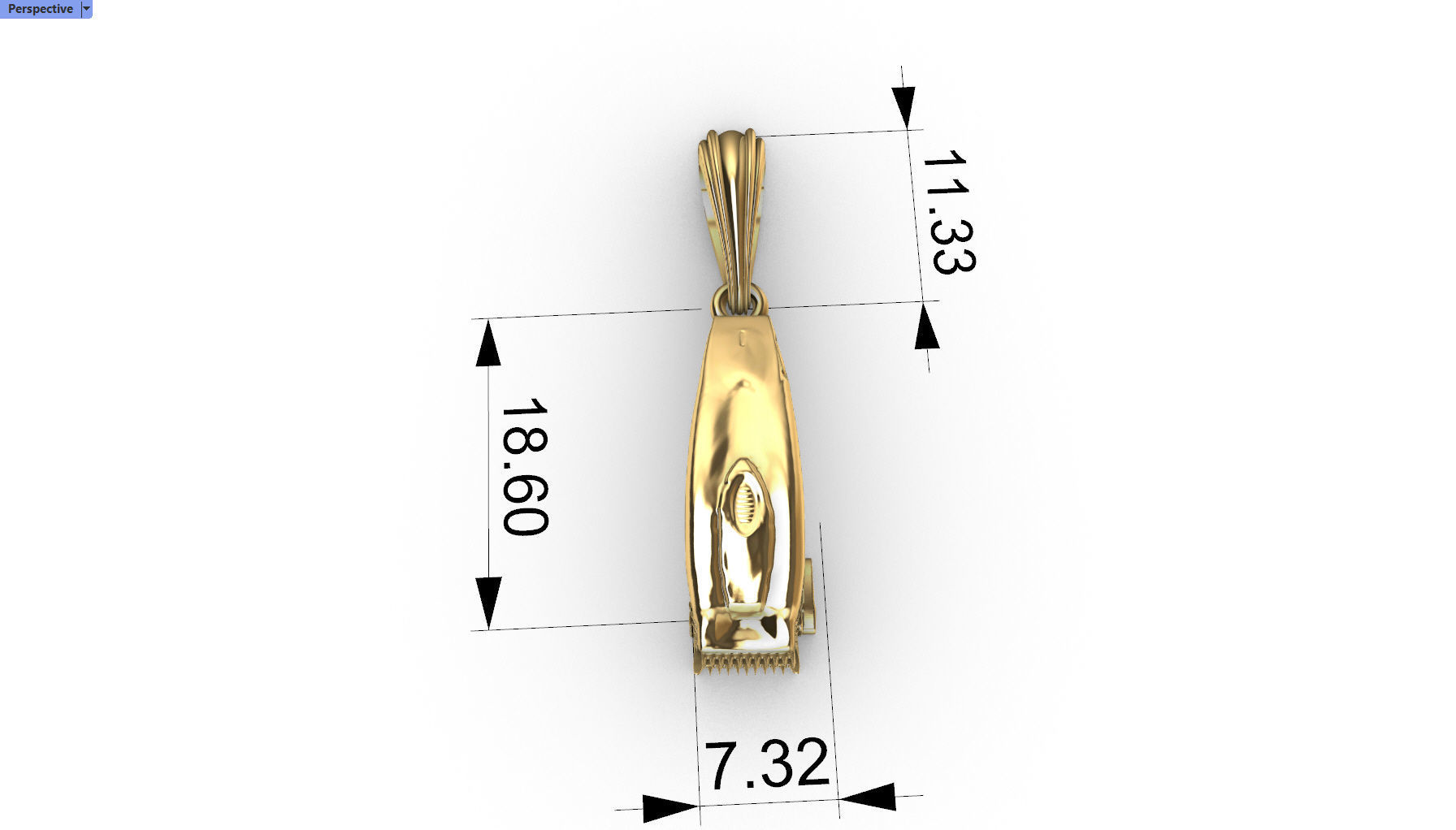 Hair Clipper Barber Pendant Necklace Charm Jewelry 3D print model_19