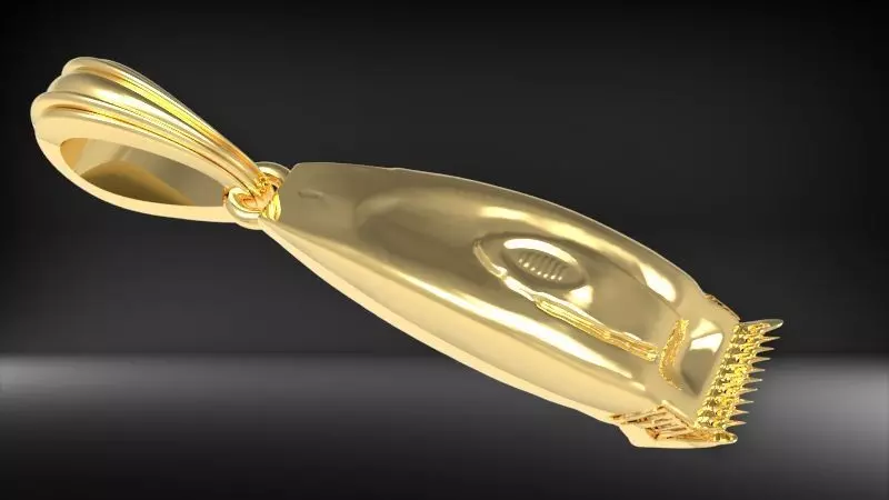 Hair Clipper Barber Pendant Necklace Charm Jewelry 3D print model_0