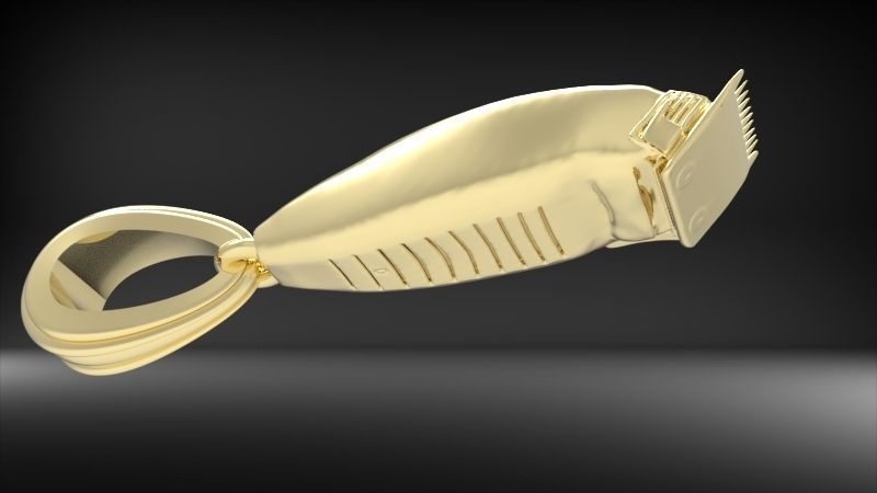 Hair Clipper Barber Pendant Necklace Charm Jewelry 3D print model_1