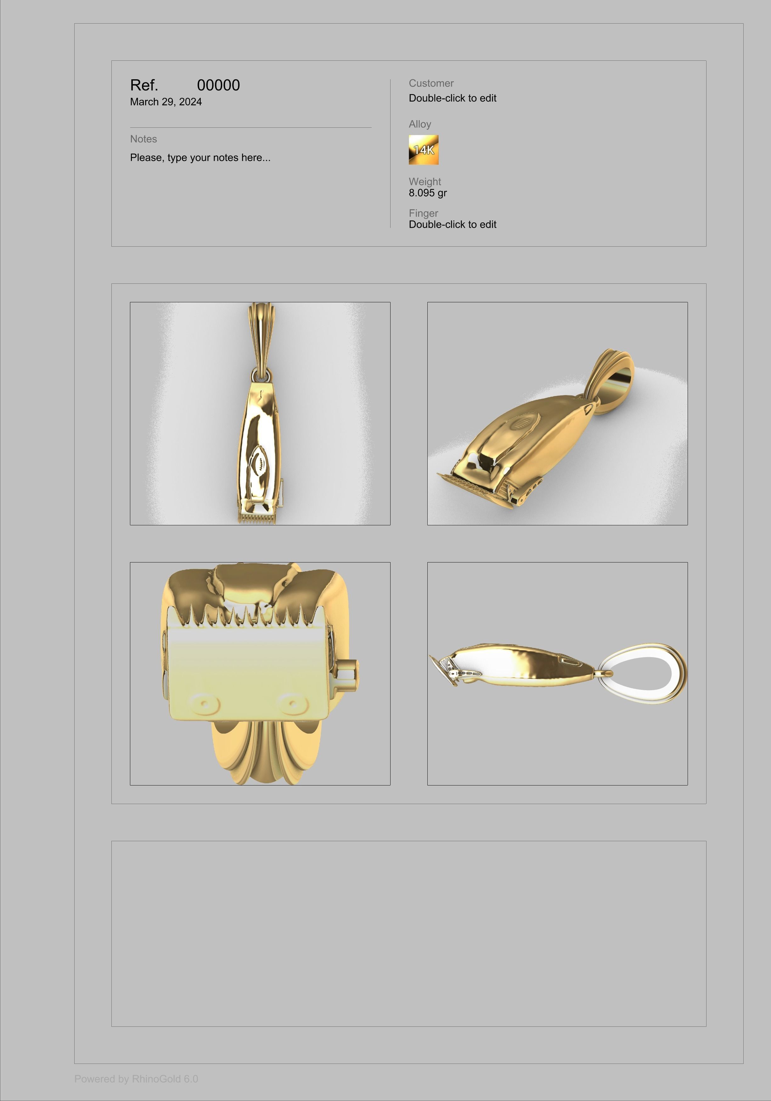 Hair Clipper Barber Pendant Necklace Charm Jewelry 3D print model_18