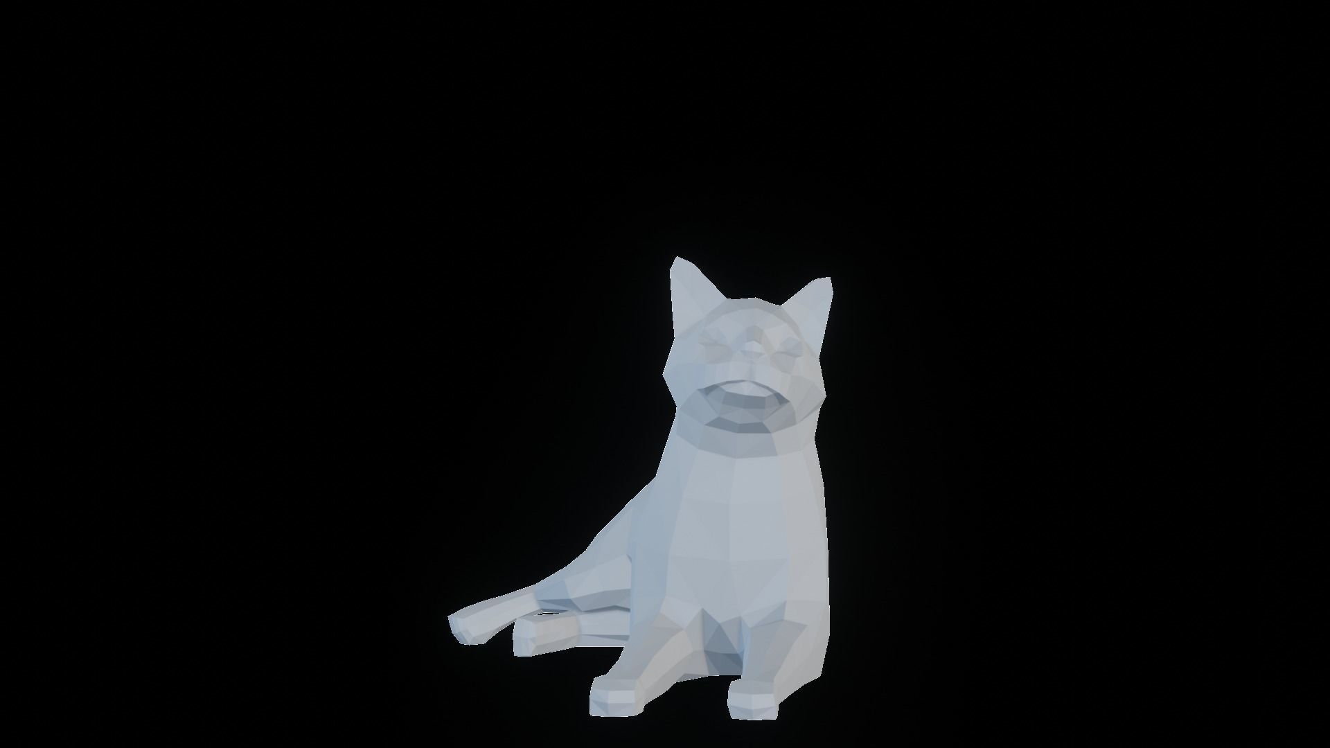 Low Poly Cat 3D print model_2