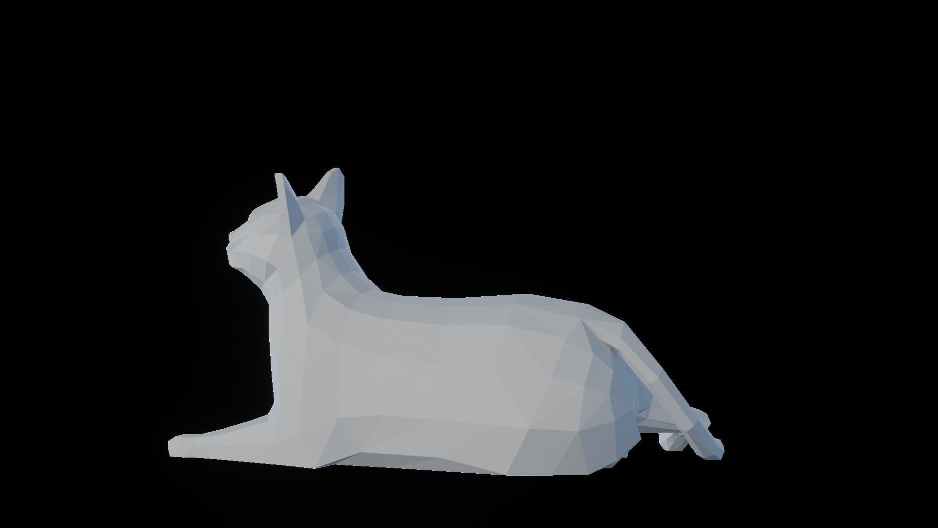 Low Poly Cat 3D print model_5
