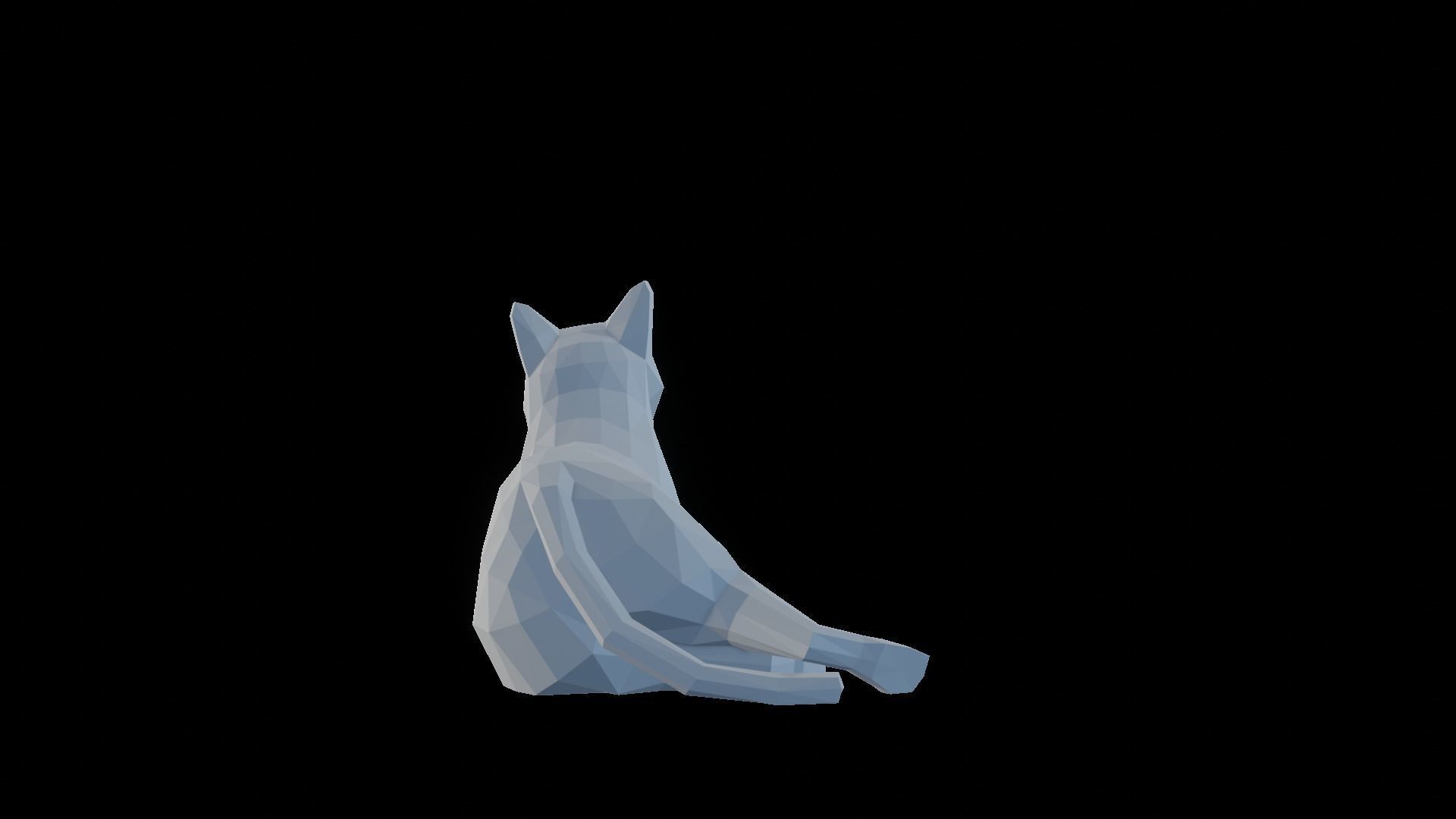 Low Poly Cat 3D print model_6