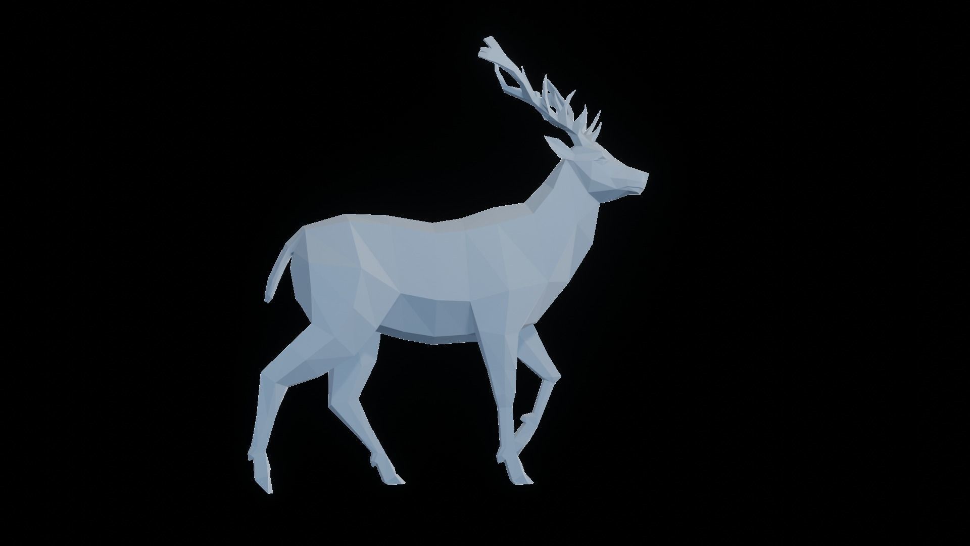 Low Poly Deer 3D print model_7