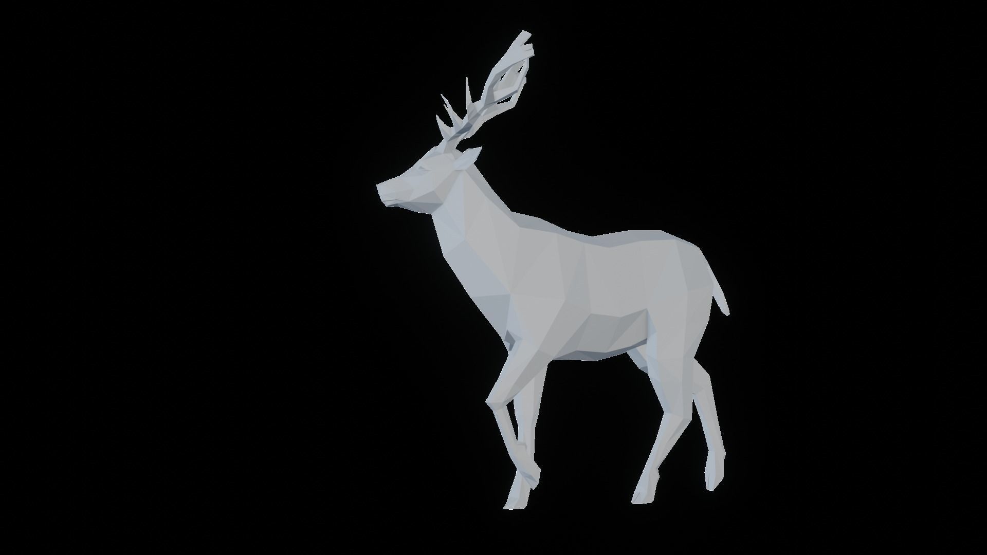 Low Poly Deer 3D print model_4