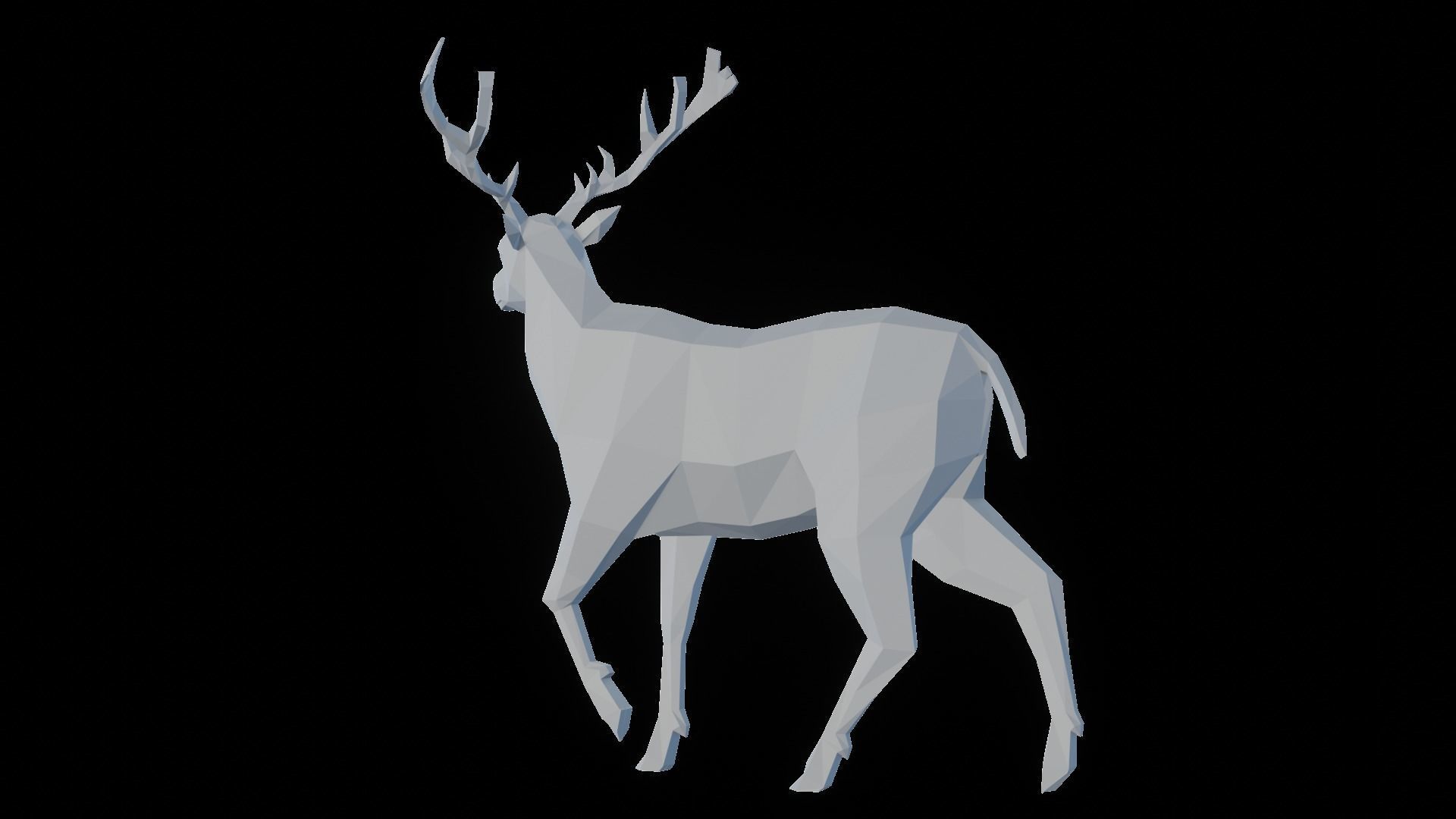Low Poly Deer 3D print model_5
