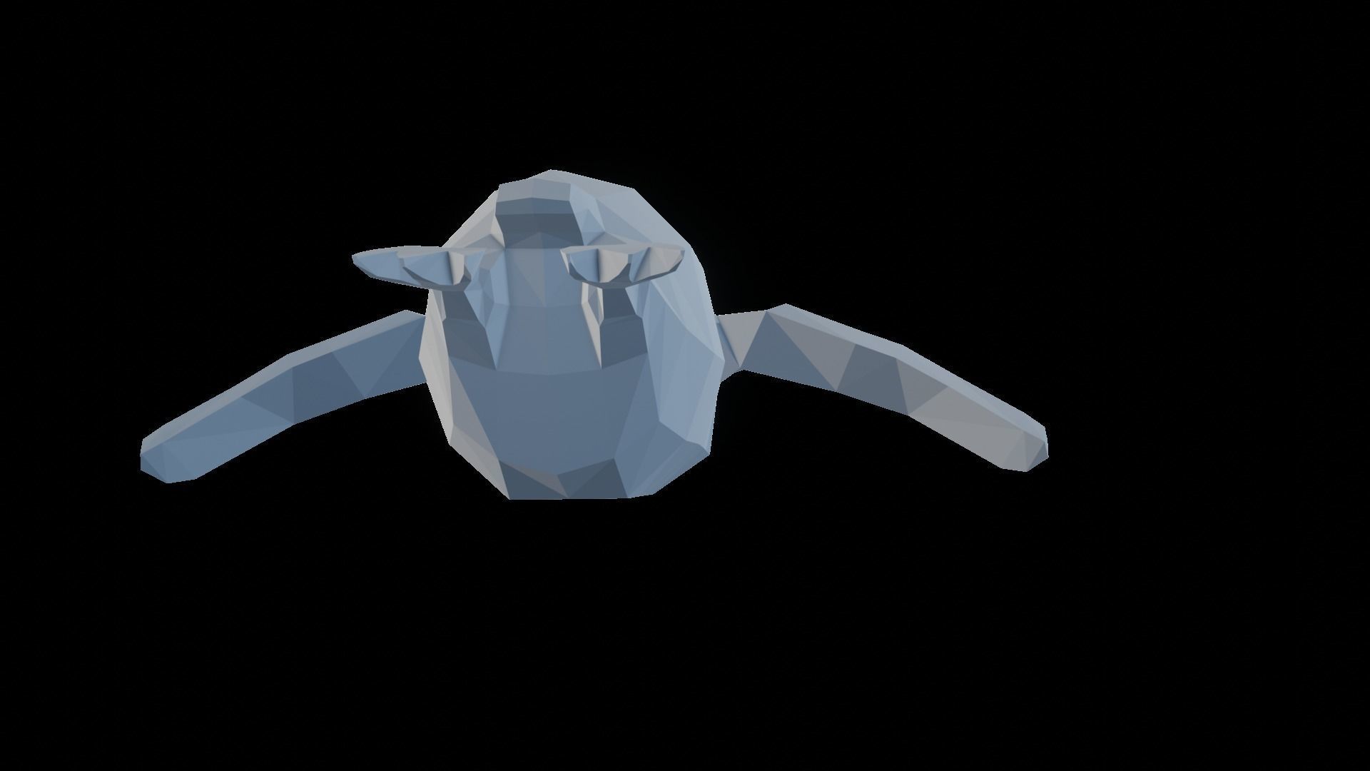 Low Poly Penguin lying down 3D print model_6