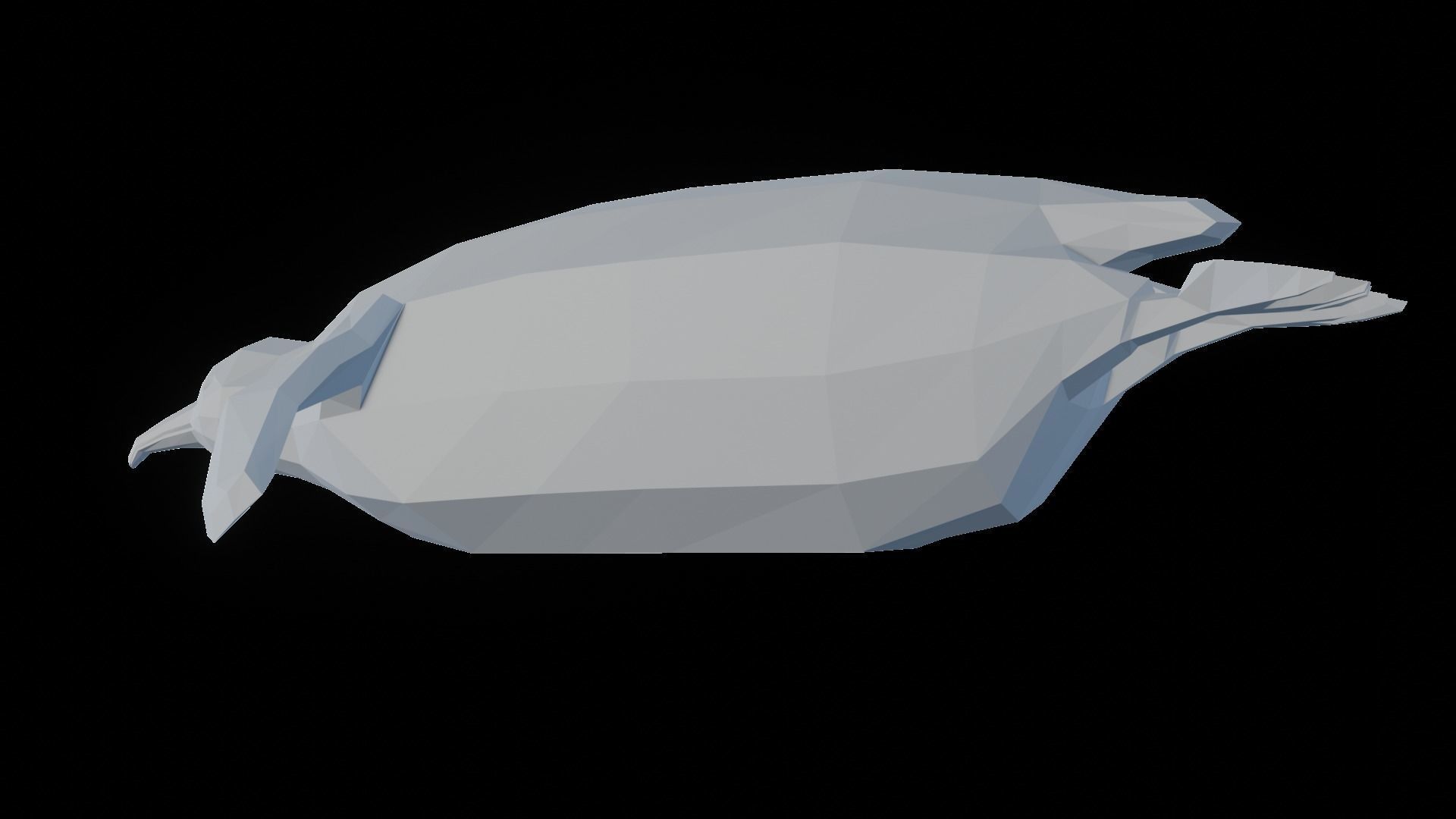 Low Poly Penguin lying down 3D print model_5