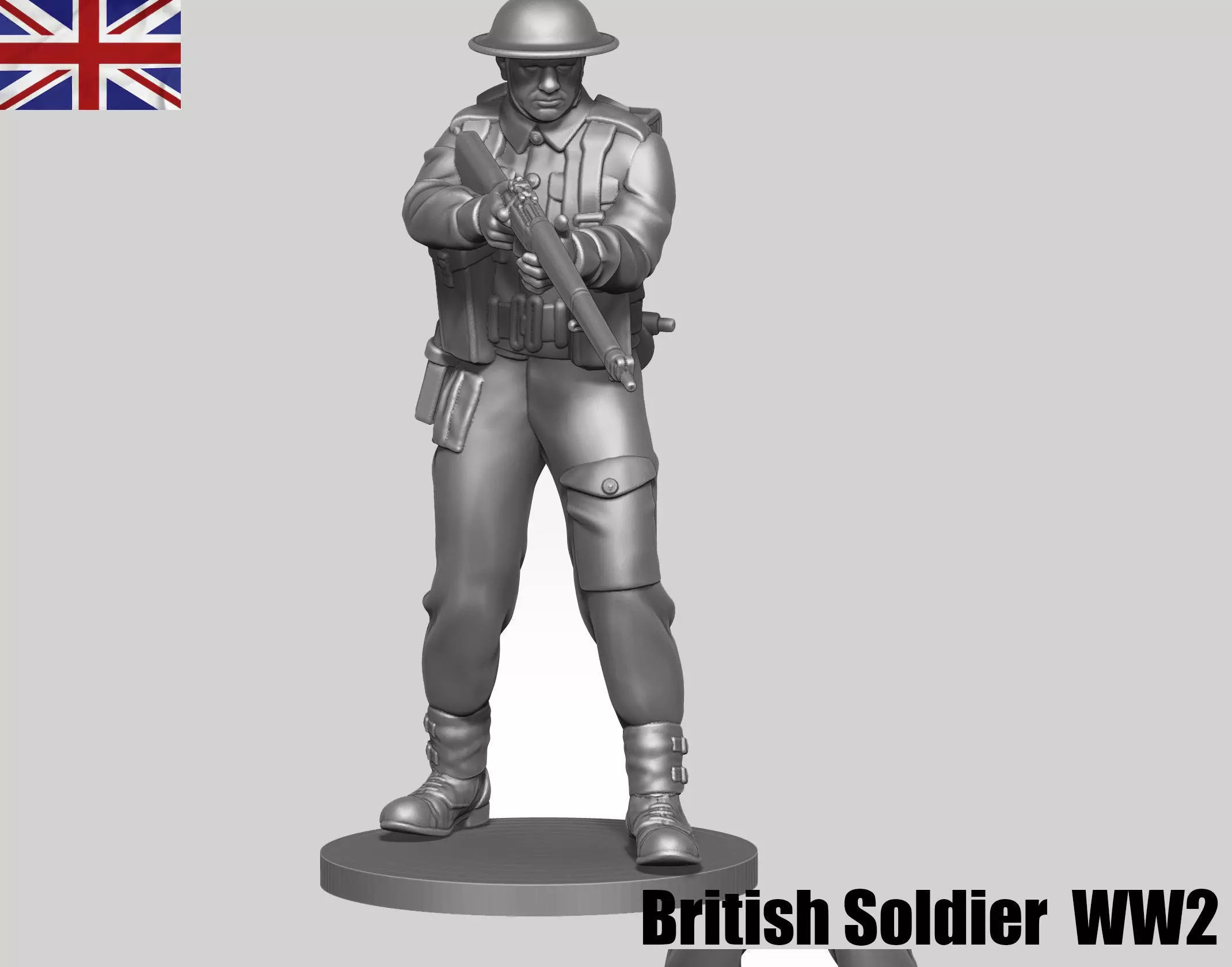 British soldier 2 ww2 3D print model_0
