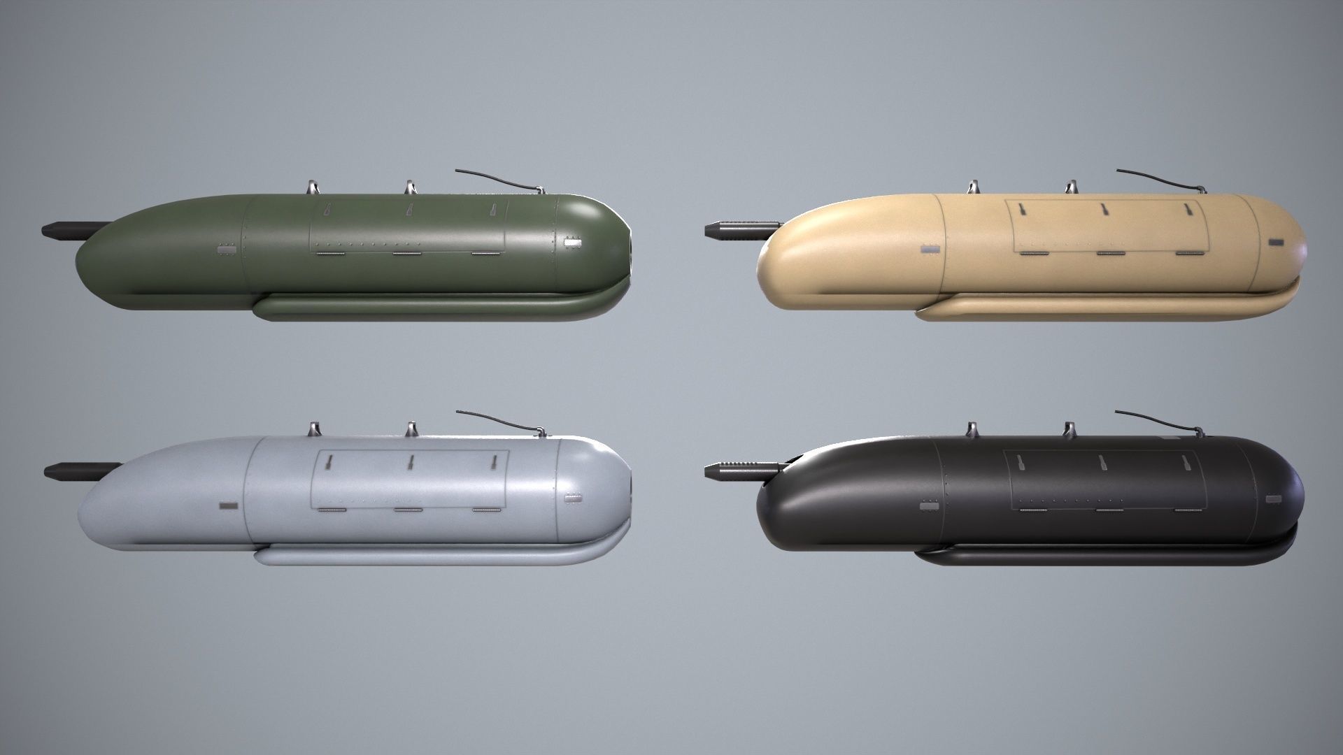  FN Herstal HMP400LC Machine Gun Pod Low-poly 3D model_2