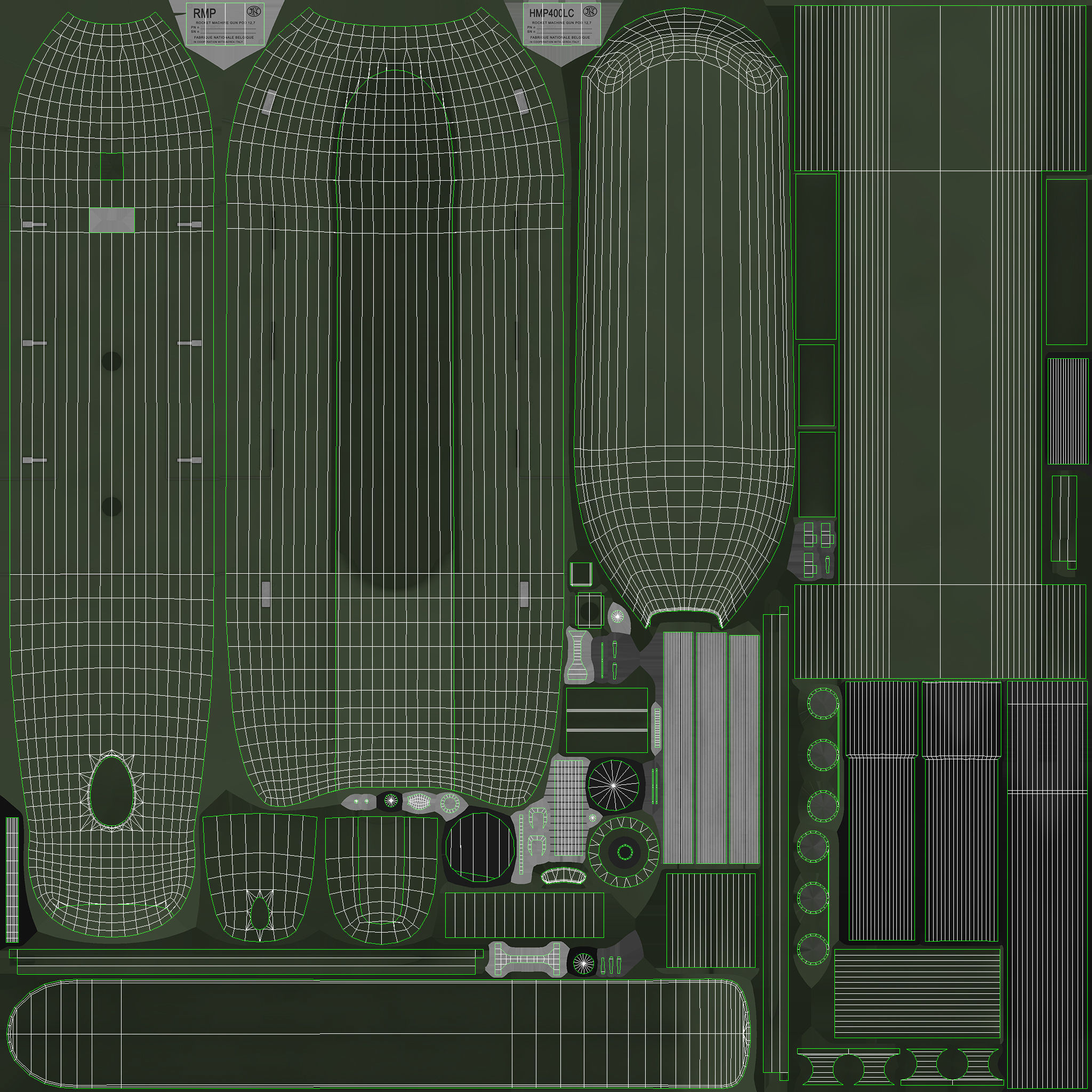  FN Herstal HMP400LC Machine Gun Pod Low-poly 3D model_14