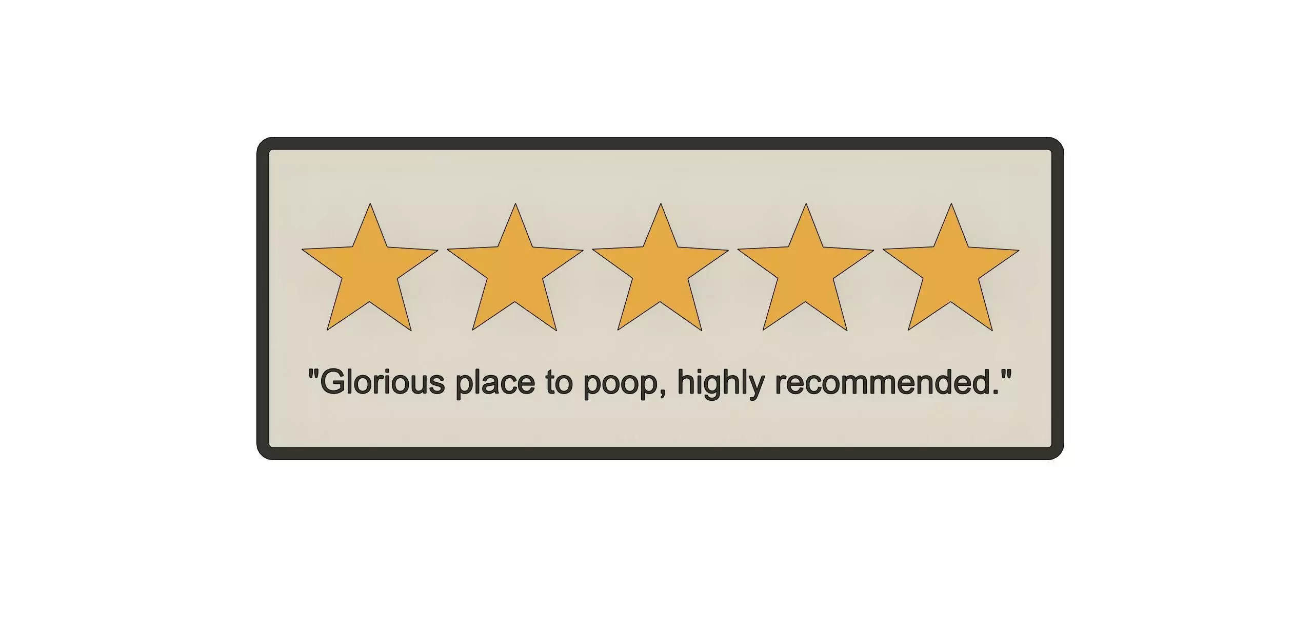 5 Star Poop Review Toilet Sign 3D print model_0