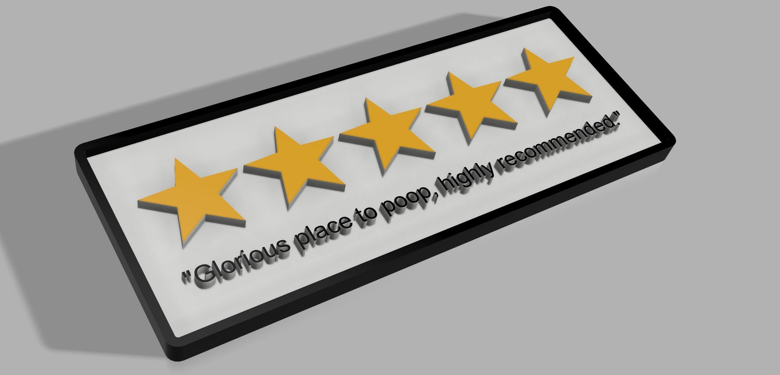 5 Star Poop Review Toilet Sign 3D print model_6