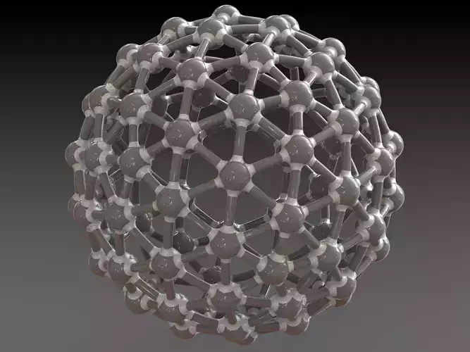 Geodesic Structure with Atoms 3D print model