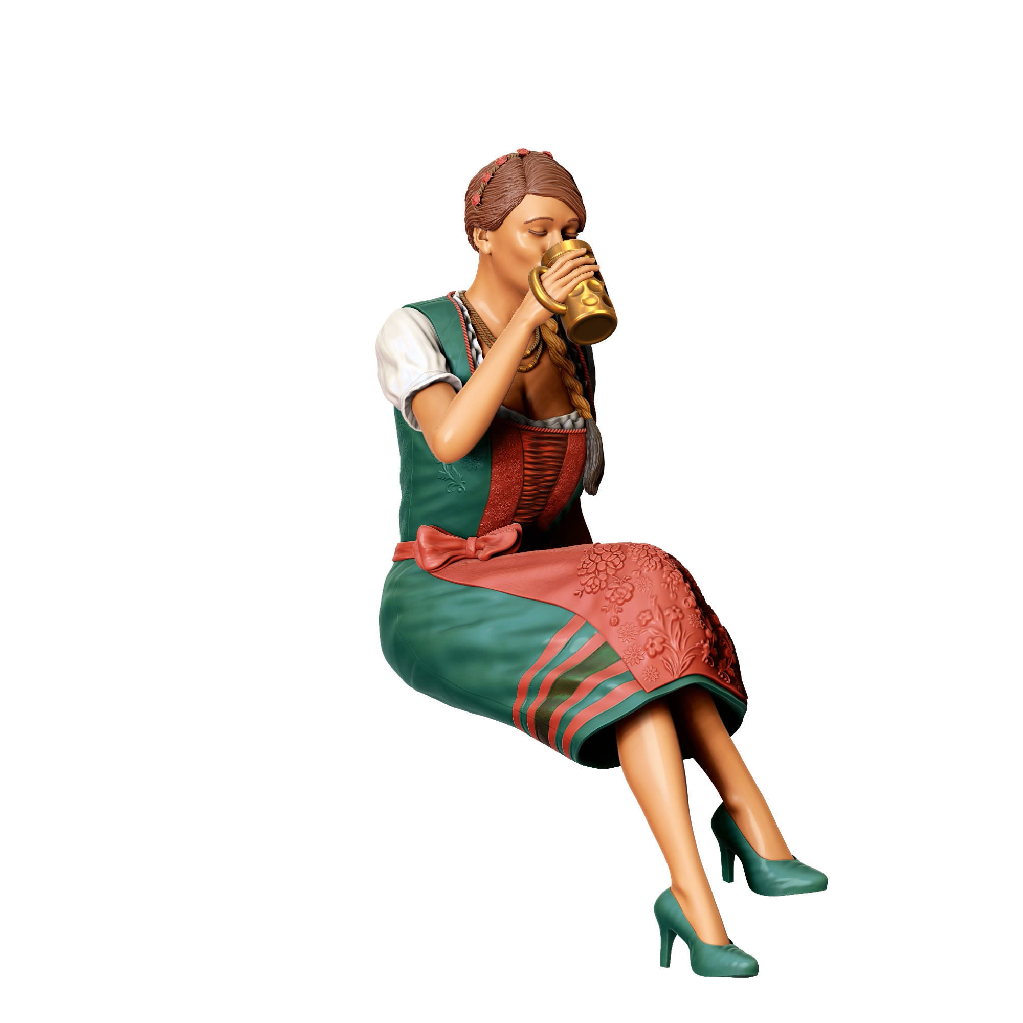 N3 Oktoberfest Style sitting drinking beer 3D print model_3
